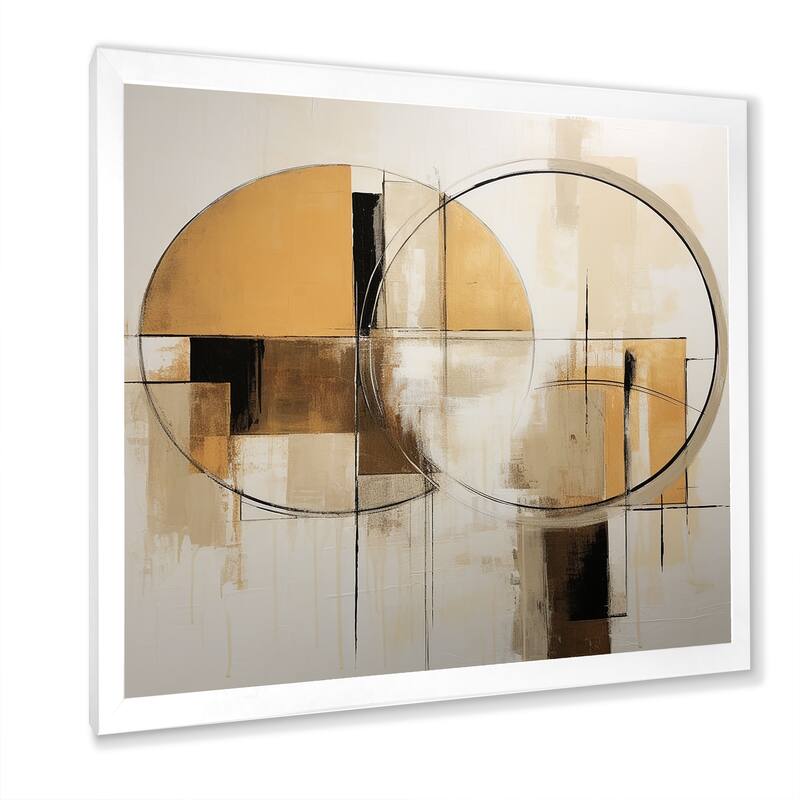 Designart "Exquisite Nostalgia Retro Gold Geometric" Abstract Painting